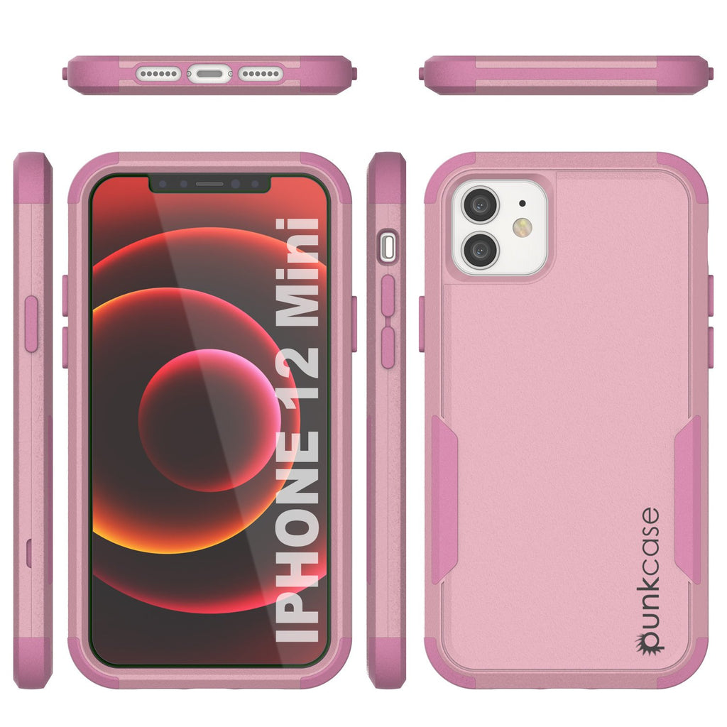 Punkcase for iPhone 12 Mini Belt Clip Multilayer Holster Case [Patron Series] [Pink] (Color in image: Black)