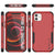 Punkcase for iPhone 12 Mini Belt Clip Multilayer Holster Case [Patron Series] [Red-Black] (Color in image: Mint)