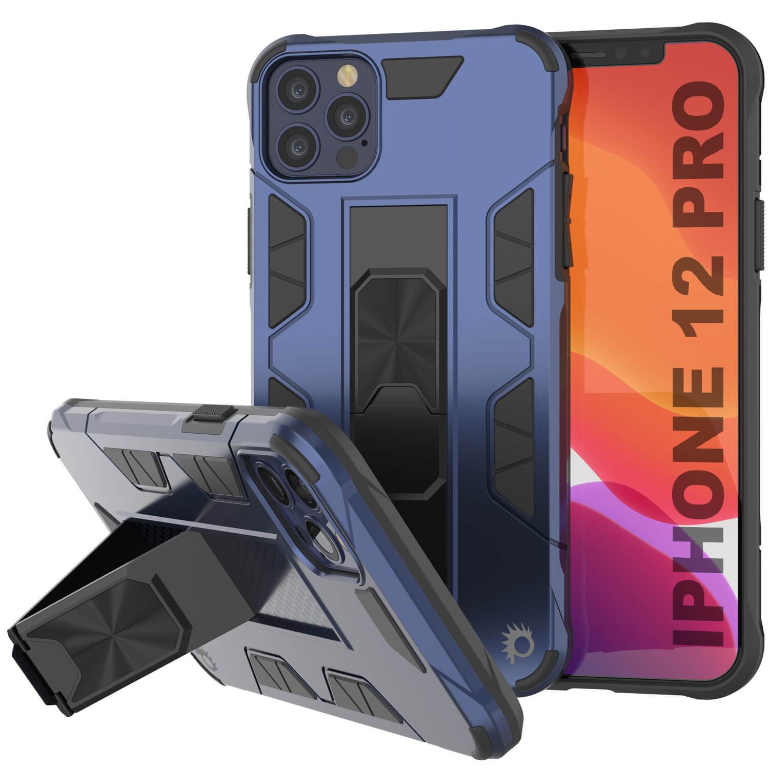 Punkcase iPhone 12 Pro Case [ArmorShield Series] Military Style Protective Dual Layer Case Navy-Blue (Color in image: Navy Blue)
