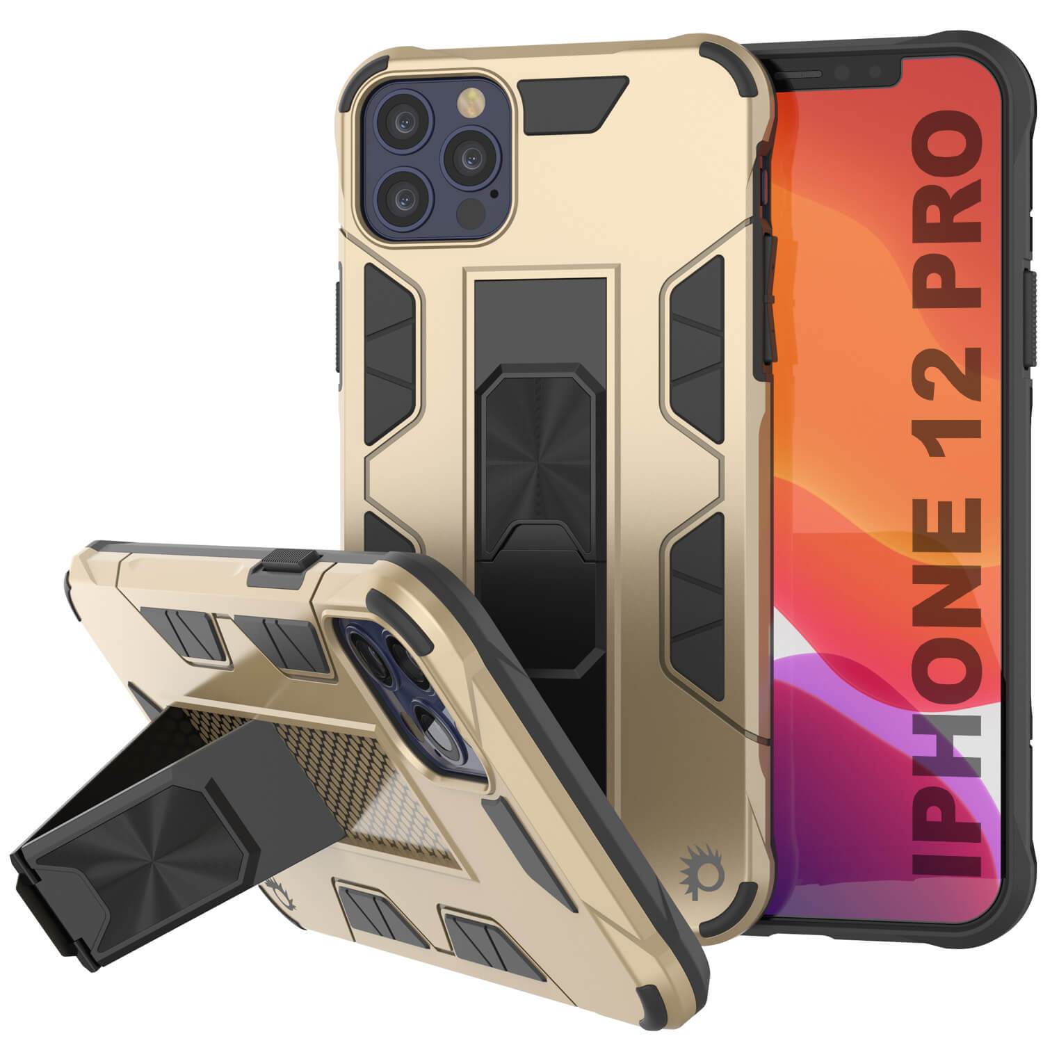 Punkcase iPhone 12 Pro Case [ArmorShield Series] Military Style Protective Dual Layer Case Gold (Color in image: Gold)