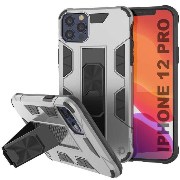 Punkcase iPhone 12 Pro Case [ArmorShield Series] Military Style Protective Dual Layer Case Silver (Color in image: Silver)