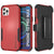 Punkcase for iPhone 12 Pro Max Belt Clip Multilayer Holster Case [Patron Series] [Red-Black] (Color in image: Red-Black)