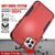 Punkcase for iPhone 12 Pro Max Belt Clip Multilayer Holster Case [Patron Series] [Red-Black] (Color in image: Pink)