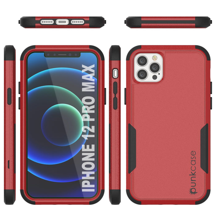 Punkcase for iPhone 12 Pro Max Belt Clip Multilayer Holster Case [Patron Series] [Red-Black] (Color in image: Mint)