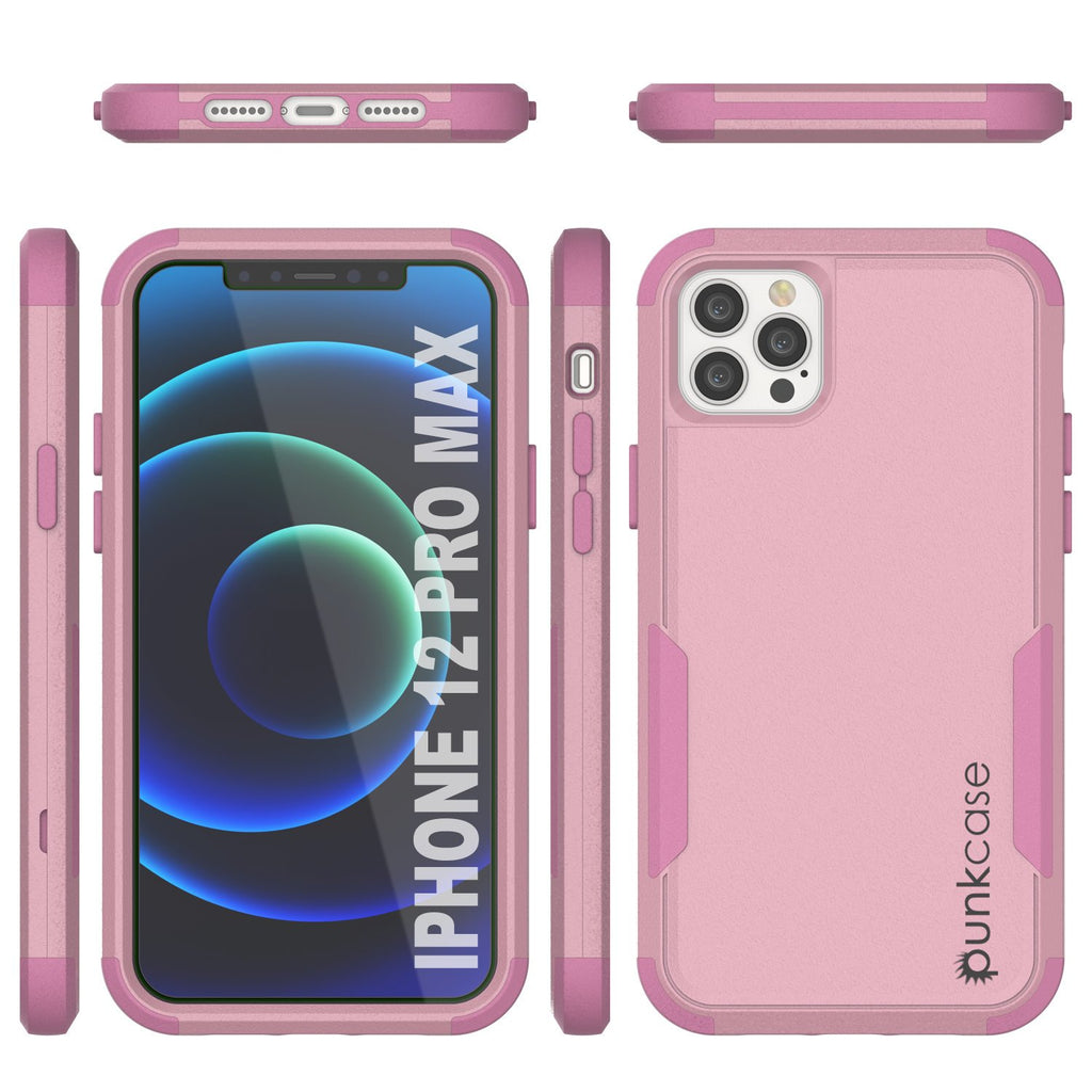 Punkcase for iPhone 12 Pro Max Belt Clip Multilayer Holster Case [Patron Series] [Pink] (Color in image: Black)
