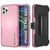 Punkcase for iPhone 12 Pro Max Belt Clip Multilayer Holster Case [Patron Series] [Pink] (Color in image: Red-Black)