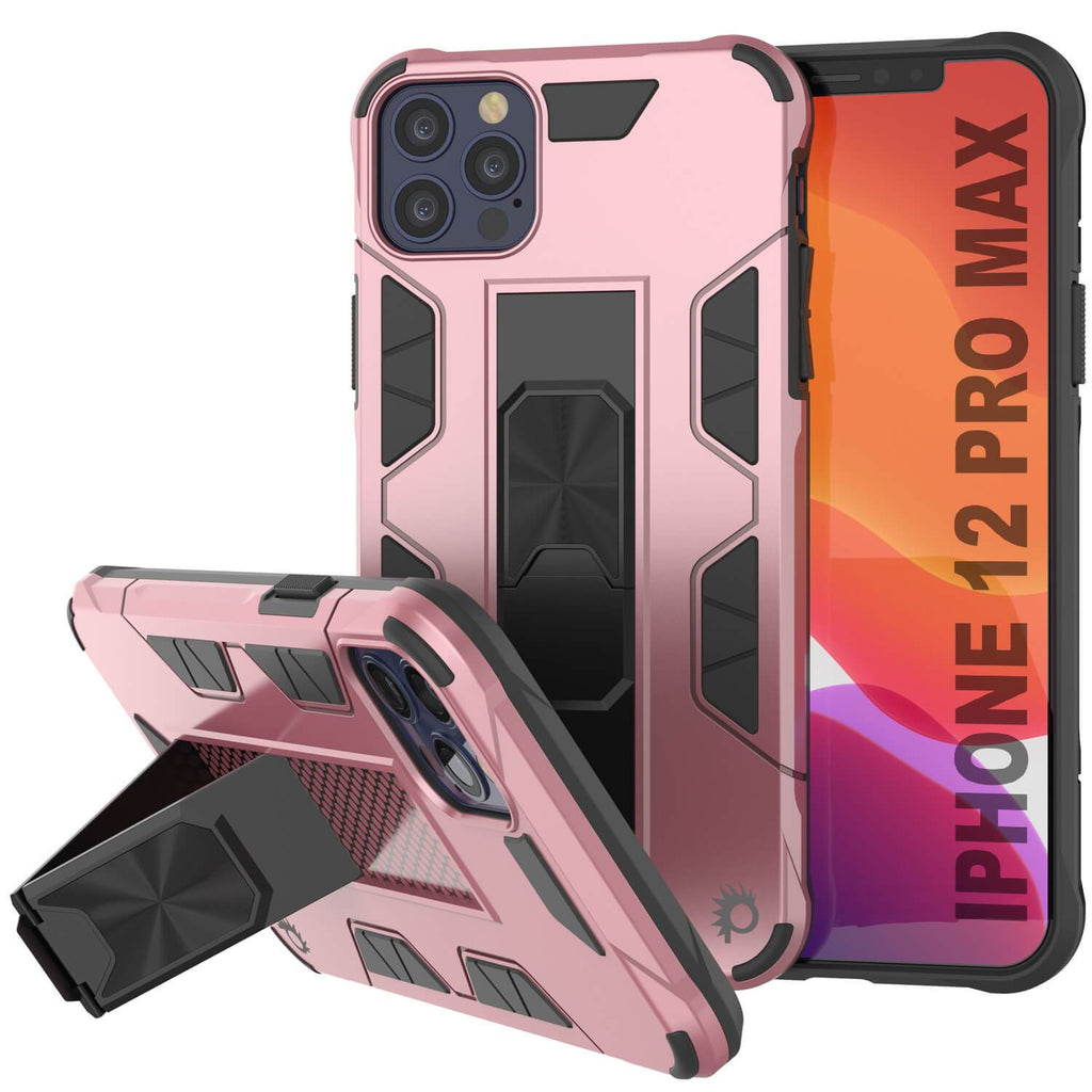 Punkcase iPhone 12 Pro Max Case [ArmorShield Series] Military Style Protective Dual Layer Case Rose-Gold (Color in image: Rose Gold)