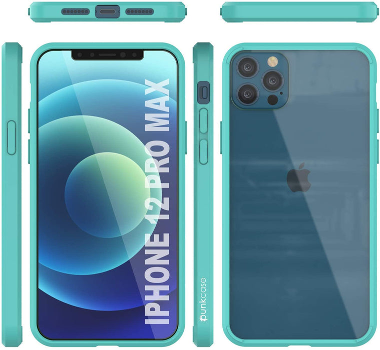 iPhone 12 Pro Max Case Punkcase® LUCID 2.0 Teal Series w/ PUNK SHIELD Screen Protector | Ultra Fit (Color in image: light blue)