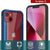 Punkcase iPhone 13 ravenger Case Protective Military Grade Multilayer Cover [Navy Blue] (Color in image: Red)