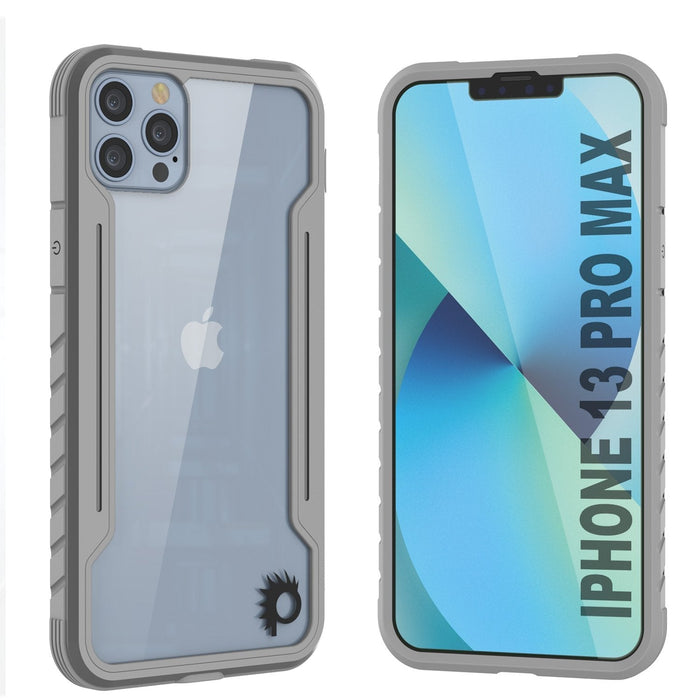 Punkcase iPhone 13 Pro Max ravenger Case Protective Military Grade Multilayer Cover [Grey] (Color in image: Grey)