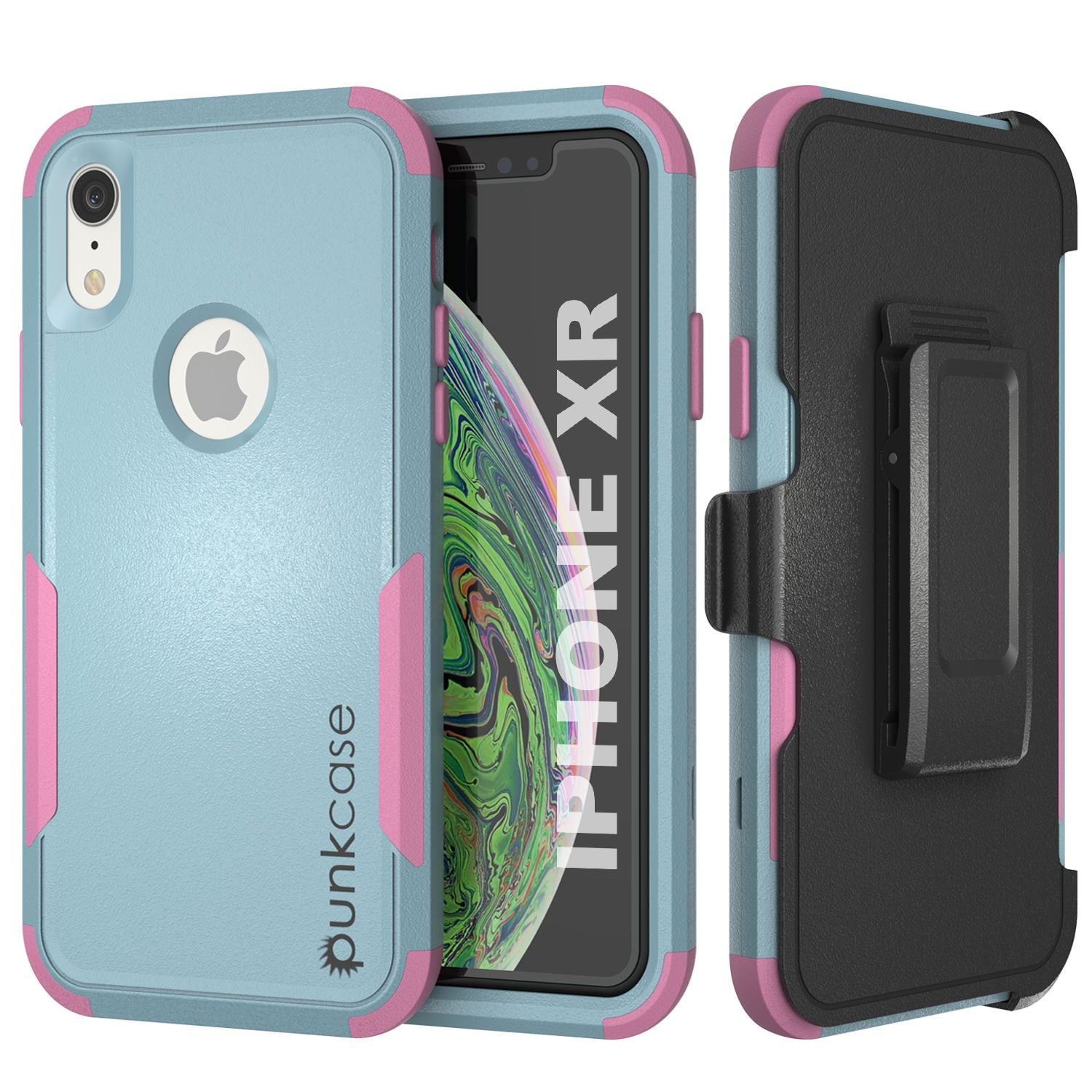 Punkcase for iPhone XR Belt Clip Multilayer Holster Case [Patron Series] [Mint-Pink] (Color in image: Mint-Pink)