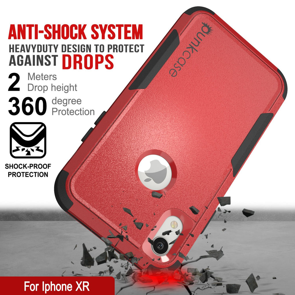 Punkcase for iPhone XR Belt Clip Multilayer Holster Case [Patron Series] [Red-Black] (Color in image: Pink)