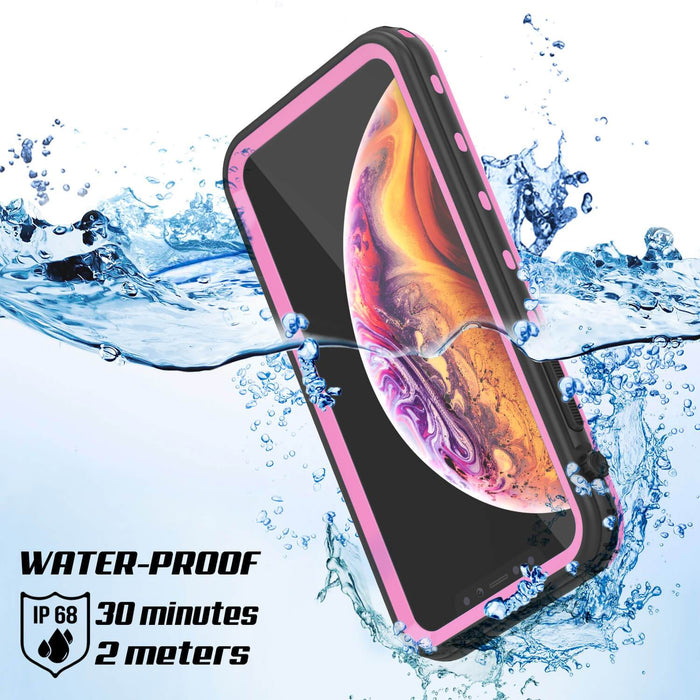 iPhone XR Waterproof Case, Punkcase [KickStud Series] Armor Cover [Pink] (Color in image: Light Blue)