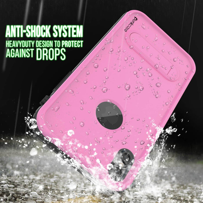iPhone XR Waterproof Case, Punkcase [KickStud Series] Armor Cover [Pink] (Color in image: Black)
