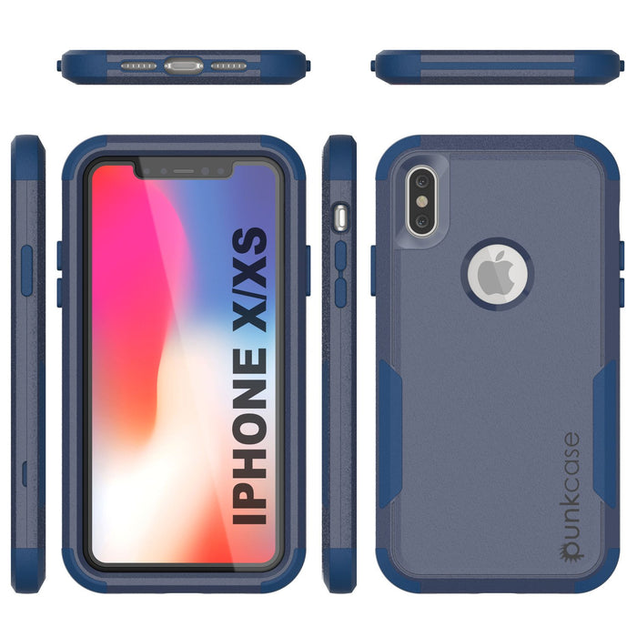 Punkcase for iPhone X Belt Clip Multilayer Holster Case [Patron Series] [Navy] (Color in image: Mint-Pink)