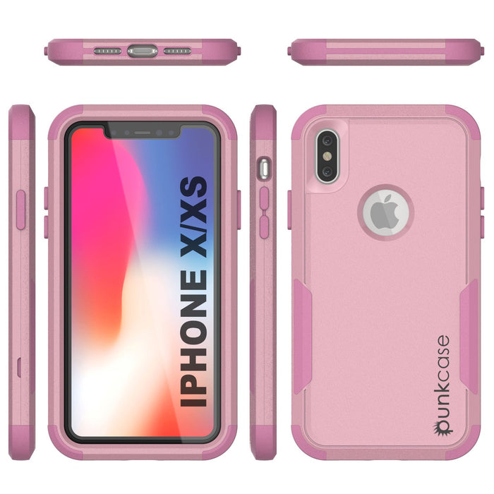 Punkcase for iPhone XS Belt Clip Multilayer Holster Case [Patron Series] [Pink] (Color in image: Black)