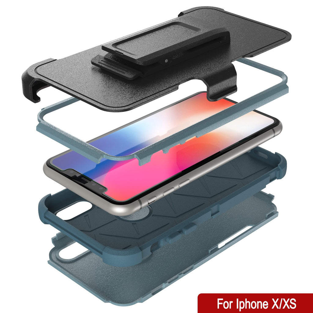 Punkcase for iPhone XS Belt Clip Multilayer Holster Case [Patron Series] [Mint] 