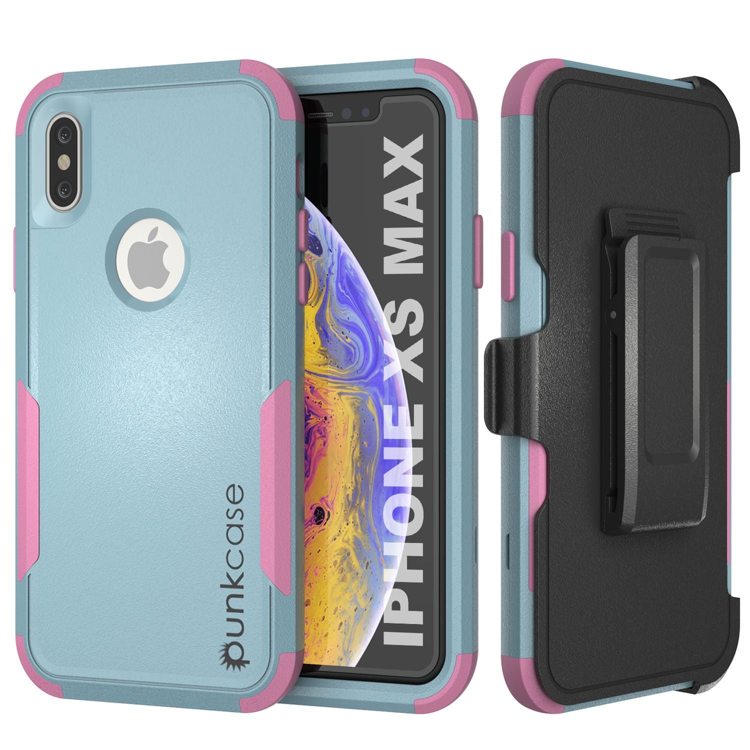 Punkcase for iPhone XS Max Belt Clip Multilayer Holster Case [Patron Series] [Mint-Pink] (Color in image: Mint-Pink)