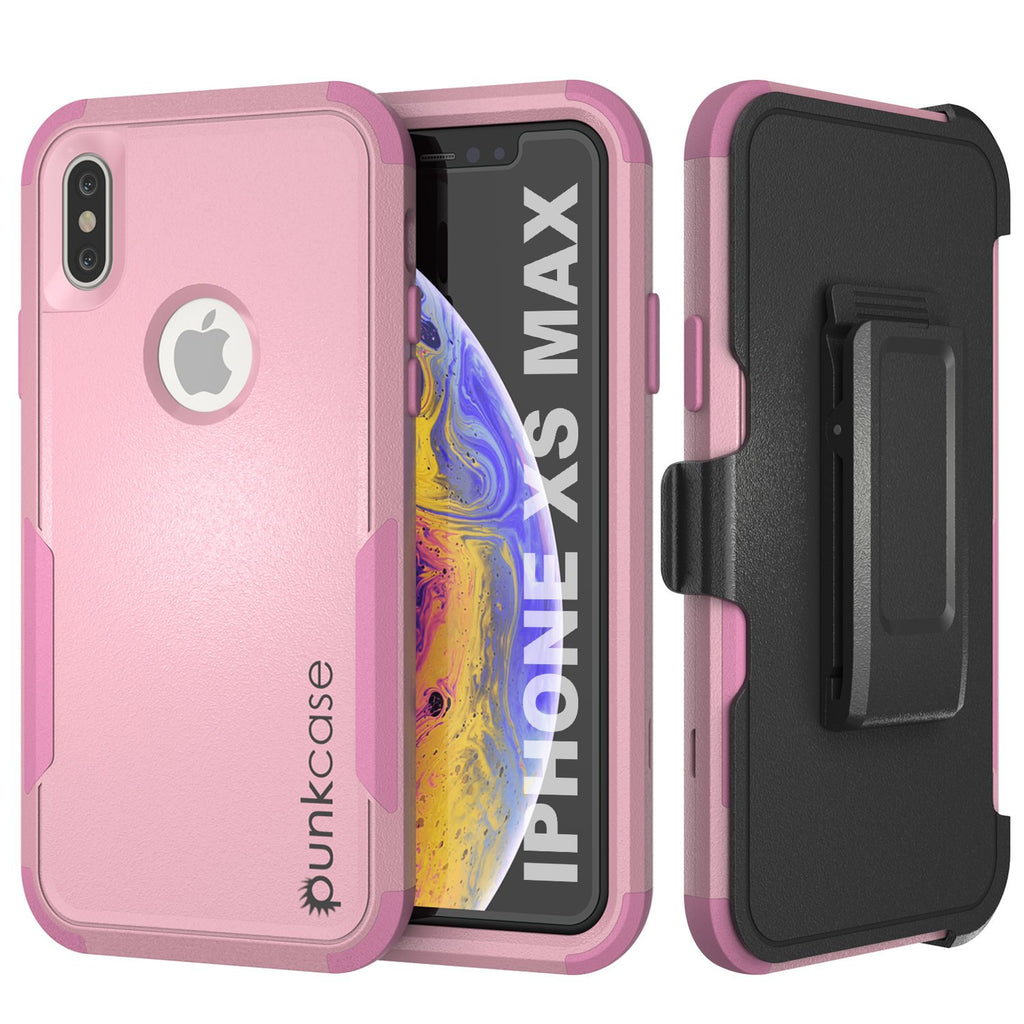 Punkcase for iPhone XS Max Belt Clip Multilayer Holster Case [Patron Series] [Pink] (Color in image: Pink)