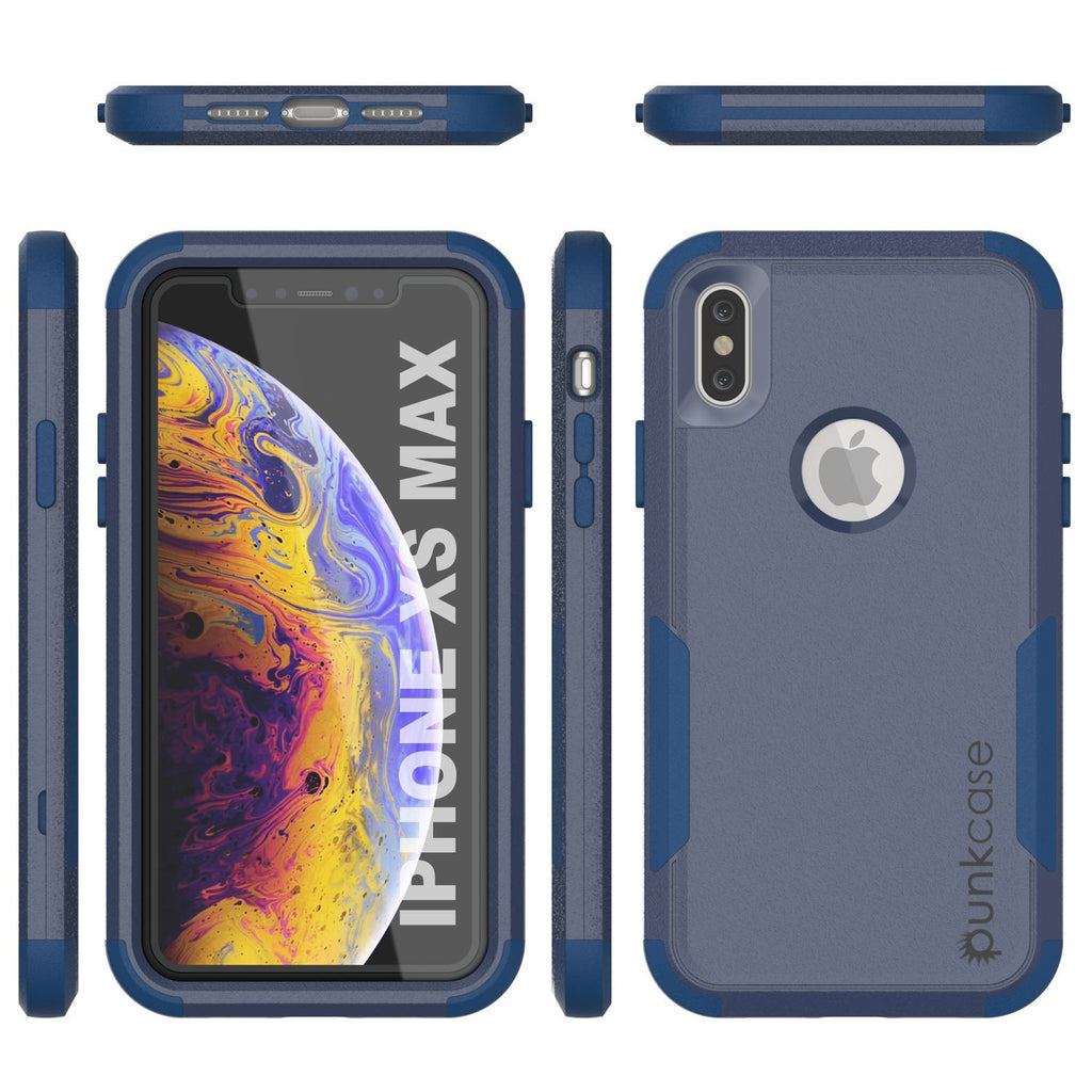 Punkcase for iPhone XS Max Belt Clip Multilayer Holster Case [Patron Series] [Navy] (Color in image: Mint-Pink)