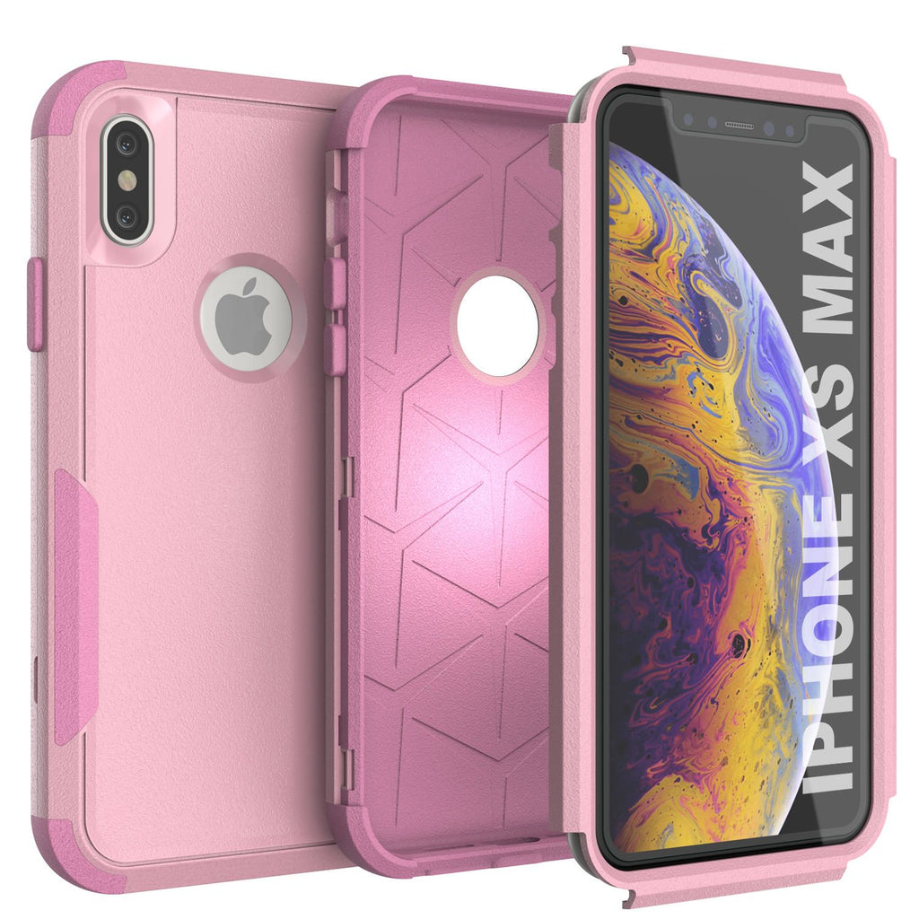 Punkcase for iPhone XS Max Belt Clip Multilayer Holster Case [Patron Series] [Pink] 