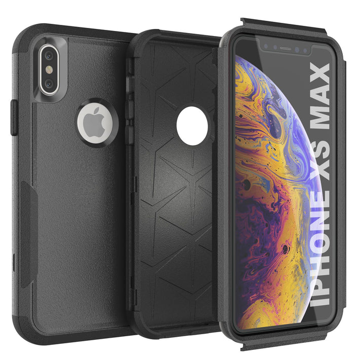 Punkcase for iPhone XS Max Belt Clip Multilayer Holster Case [Patron Series] [Black] 