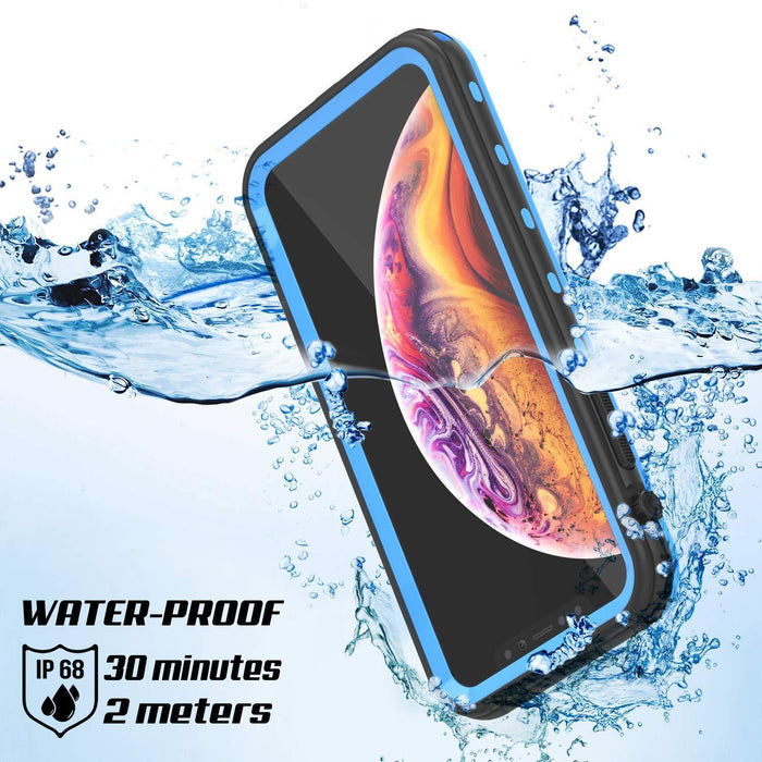 iPhone XS Max Waterproof Case, Punkcase [KickStud Series] Armor Cover [Light-Blue] (Color in image: Green)