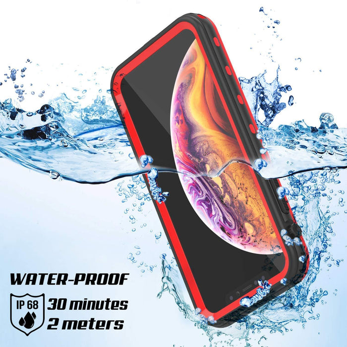 iPhone XS Max Waterproof Case, Punkcase [KickStud Series] Armor Cover [Red] (Color in image: Black)