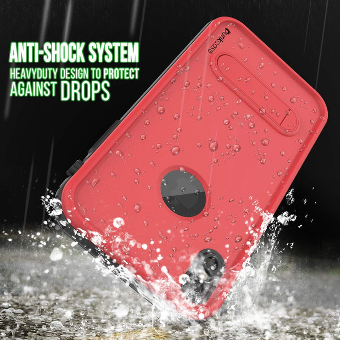 iPhone XS Max Waterproof Case, Punkcase [KickStud Series] Armor Cover [Red] (Color in image: Pink)