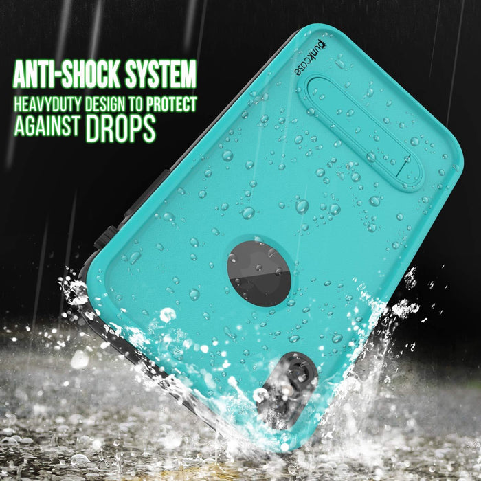iPhone XS Max Waterproof Case, Punkcase [KickStud Series] Armor Cover [Teal] (Color in image: White)