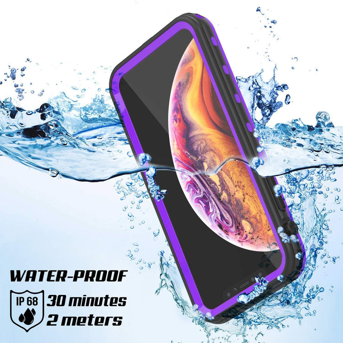 iPhone XS Waterproof Case, Punkcase [KickStud Series] Armor Cover [Purple] (Color in image: White)