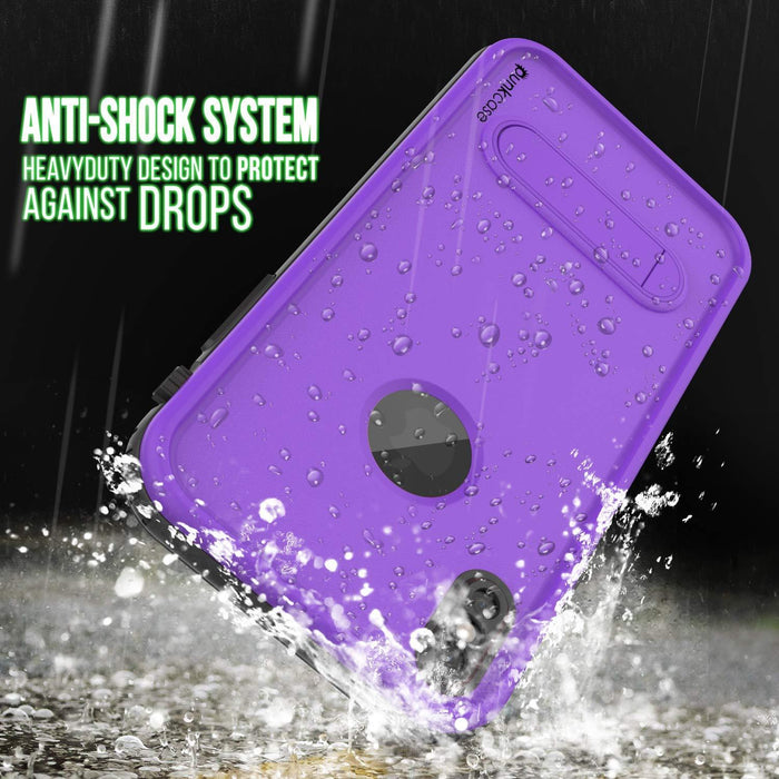 iPhone XS Waterproof Case, Punkcase [KickStud Series] Armor Cover [Purple] (Color in image: Teal)