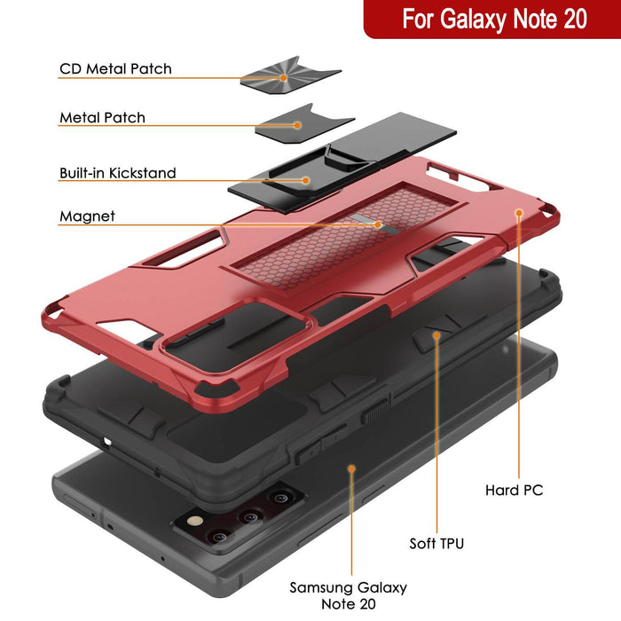 Punkcase Note 20 Case [ArmorShield Series] Military Style Protective Dual Layer Case Red (Color in image: Rose Gold)