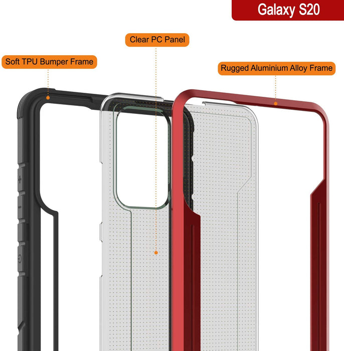 Punkcase S20 ravenger Case Protective Military Grade Multilayer Cover [Red] (Color in image: Grey)