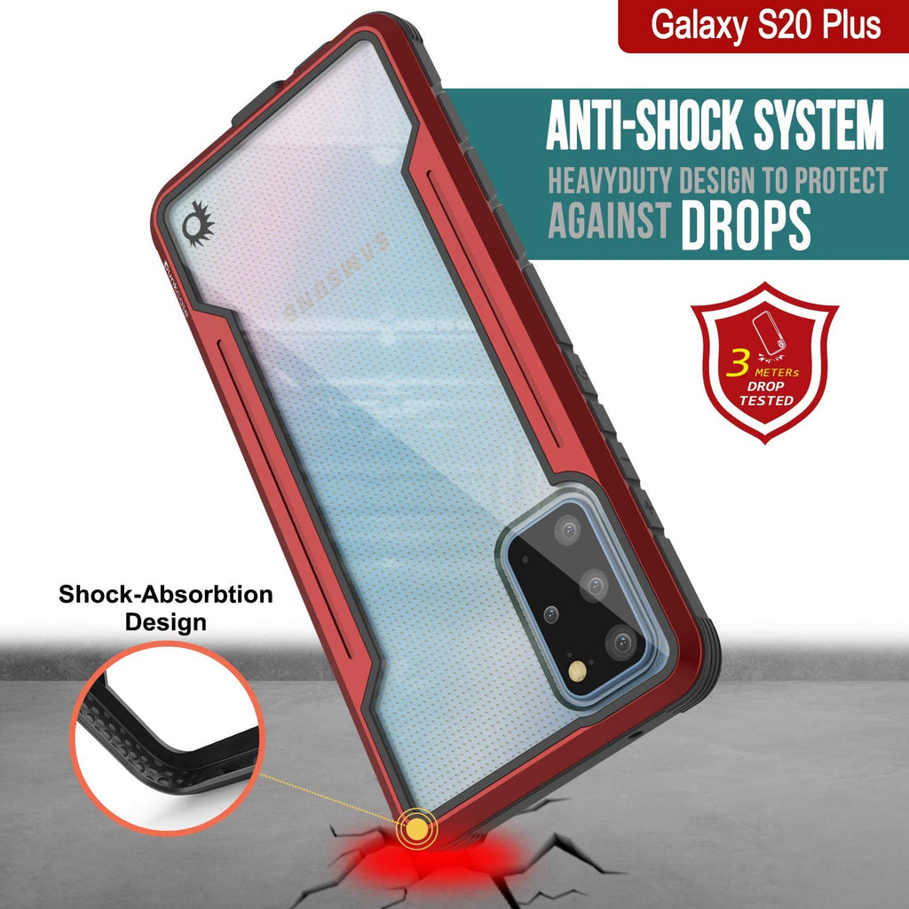 Punkcase S20+ Plus ravenger Case Protective Military Grade Multilayer Cover [Red] (Color in image: Grey-Black)