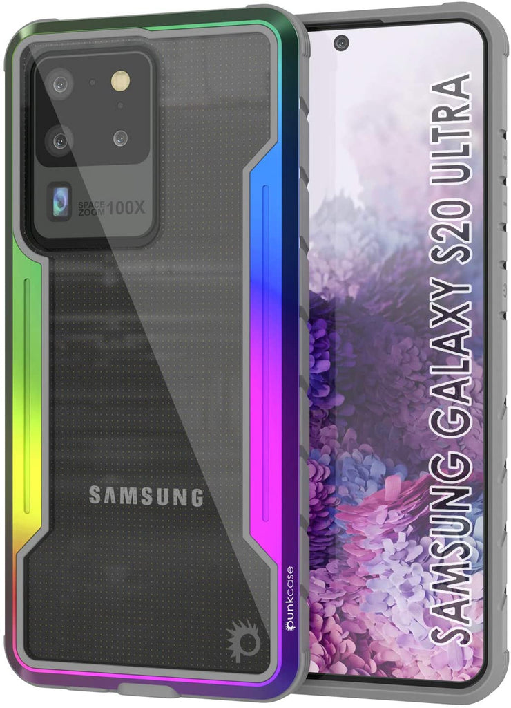 Punkcase S20 Ultra ravenger Case Protective Military Grade Multilayer Cover [Rainbow] (Color in image: Rainbow)