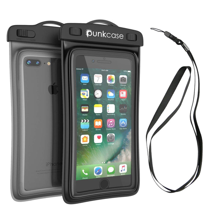 Waterproof Phone Pouch, PunkBag Universal Floating Dry Case Bag for most Cell Phones [Black] (Color in image: Black)