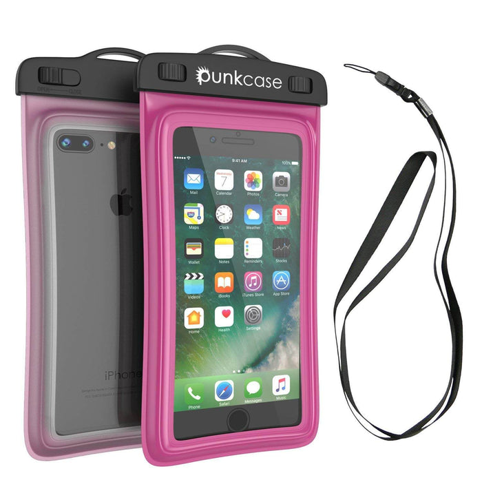 Waterproof Phone Pouch, PunkBag Universal Floating Dry Case Bag for most Cell Phones [Pink] (Color in image: Pink)