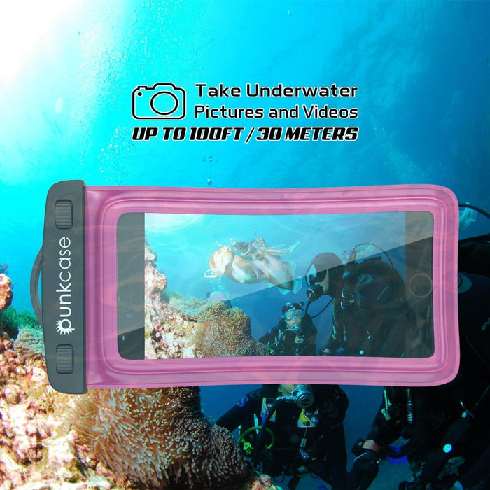 Waterproof Phone Pouch, PunkBag Universal Floating Dry Case Bag for most Cell Phones [Pink] (Color in image: Black)