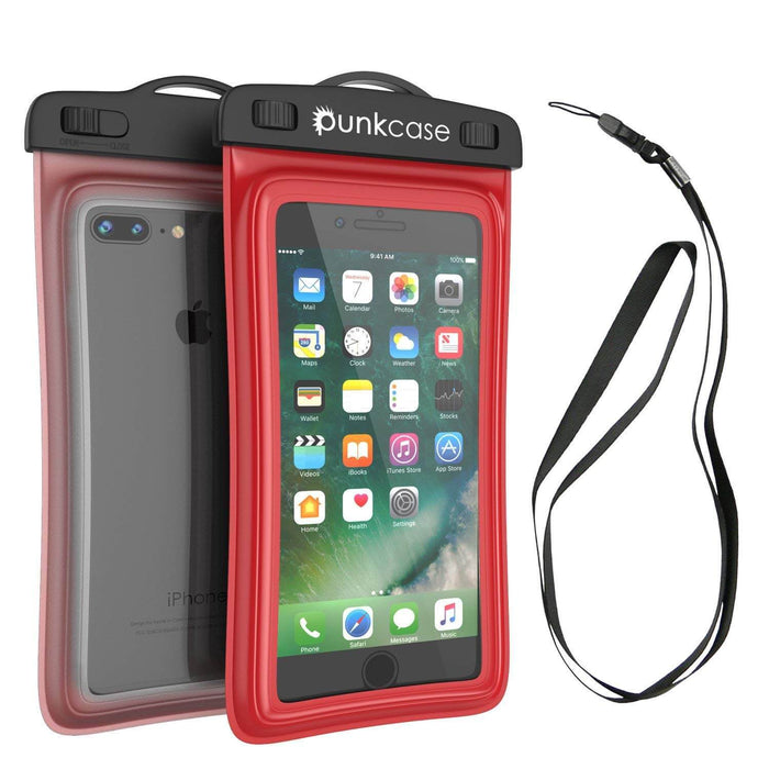 Waterproof Phone Pouch, PunkBag Universal Floating Dry Case Bag for most Cell Phones [Red] (Color in image: Red)