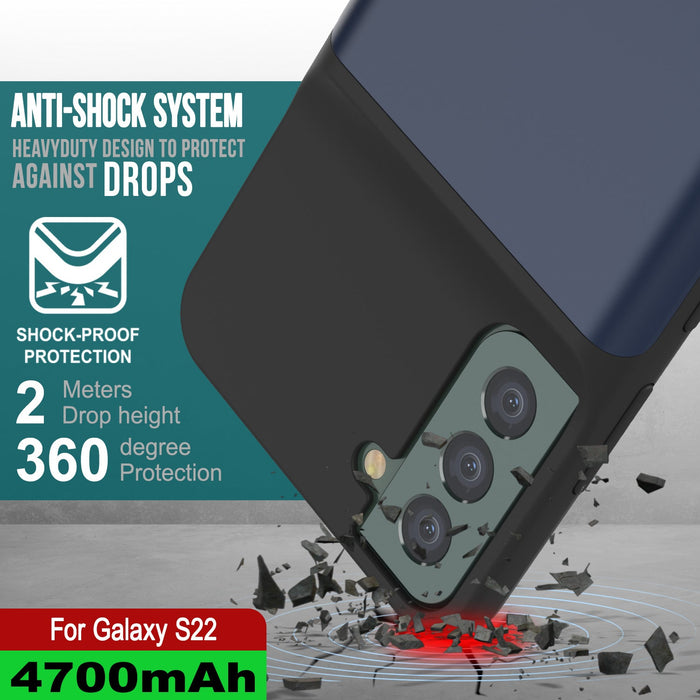 ANTI-SHOCK SYSTEM HEAVYDUTY DESIGN TO PROTECT AGAINST DROPS i SHOCK-PROOF PROTECTION Meters Drop height degree 360 Protection - For Galaxy S22 (Color in image: Black)