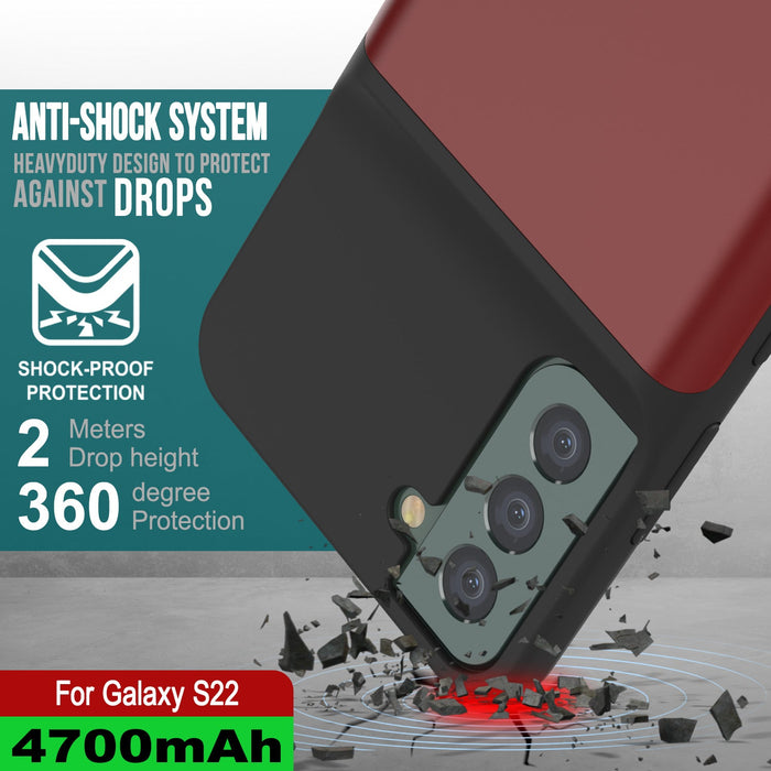 ANTI-SHOCK SYSTEM HEAVYDUTY DESIGN TO PROTECT AGAINST DROPS i SHOCK-PROOF PROTECTION Meters 5) Drop height ye degree 36 Protection ) For Galaxy S22 (Color in image: Black)