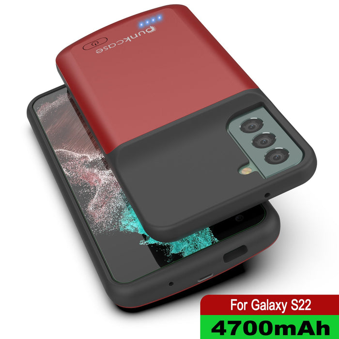 PunkJuice S22 Battery Case Red - Portable Charging Power Juice Bank with 4700mAh (Color in image: Blue)