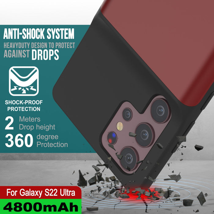 ANTI-SHOCK SYSTEM HEAVYDUTY DESIGN TO PROTECT AGAINST DROPS i SHOCK-PROOF PROTECTION a) Meters Drop height 4 3 6 degree ) Protection For Galaxy S22 Ultra ye RE (Color in image: Black)