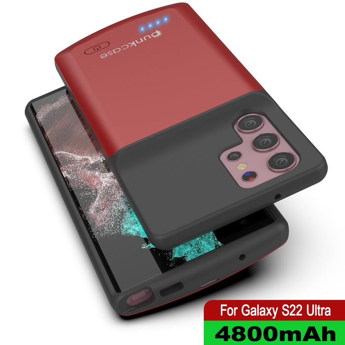 PunkJuice S22 Ultra Battery Case Red - Portable Charging Power Juice Bank with 4800mAh (Color in image: Blue)