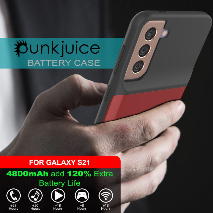 PunkJuice S21 Battery Case Red - Portable Charging Power Juice Bank with 4800mAh (Color in image: Blue)