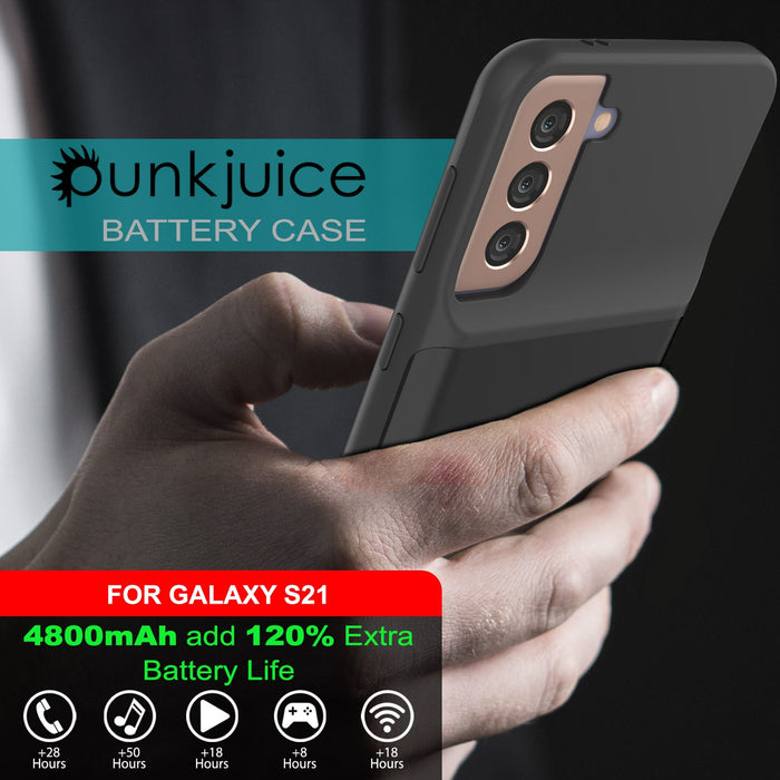 PunkJuice S21 Battery Case Black - Portable Charging Power Juice Bank with 4800mAh (Color in image: Red)