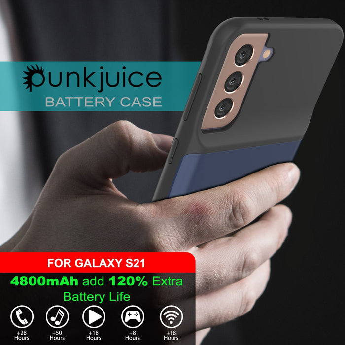 PunkJuice S21 Battery Case Blue - Portable Charging Power Juice Bank with 4800mAh (Color in image: Red)