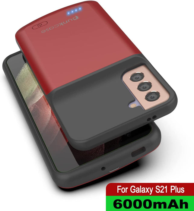 PunkJuice S21+ Plus Battery Case Red - Portable Charging Power Juice Bank with 6000mAh (Color in image: Black)