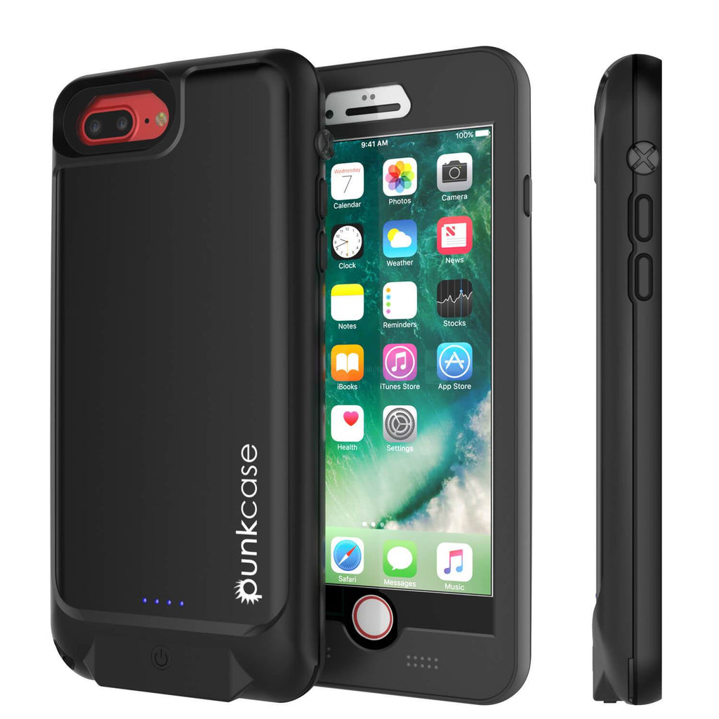 PunkJuice iPhone 7+Plus Battery Case Black - Waterproof Slim Power Juice Bank with 4300mAh (Color in image: Black)